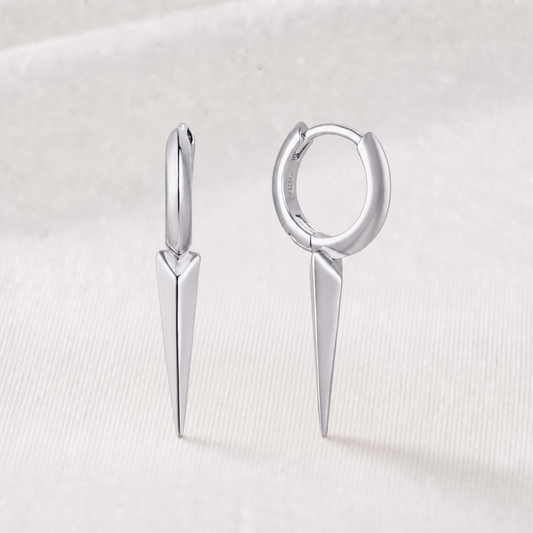 Silverhoop med hängande blank spike