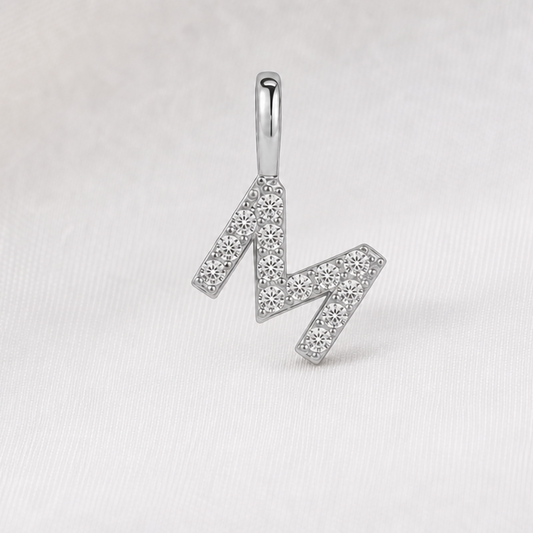 bokstavsberlock M silver