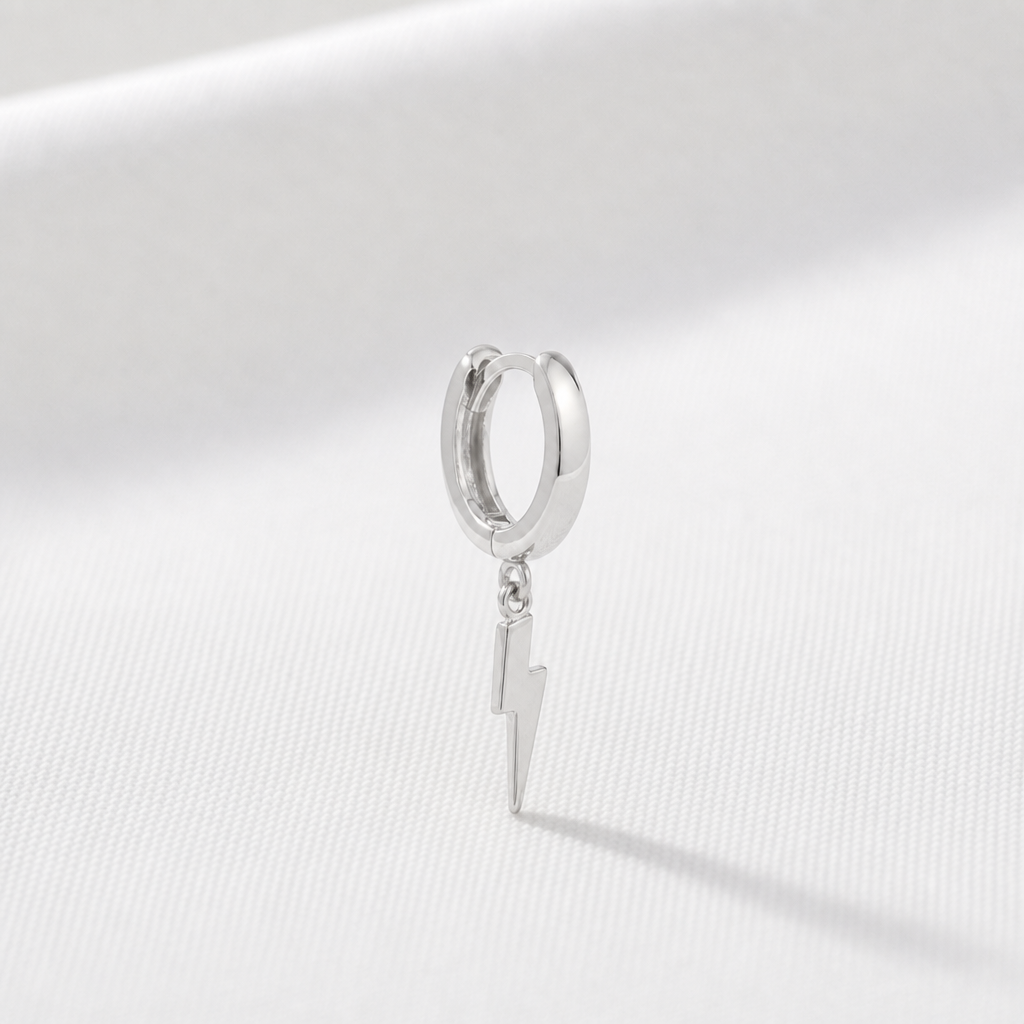 Silverhoop med hängande blixt